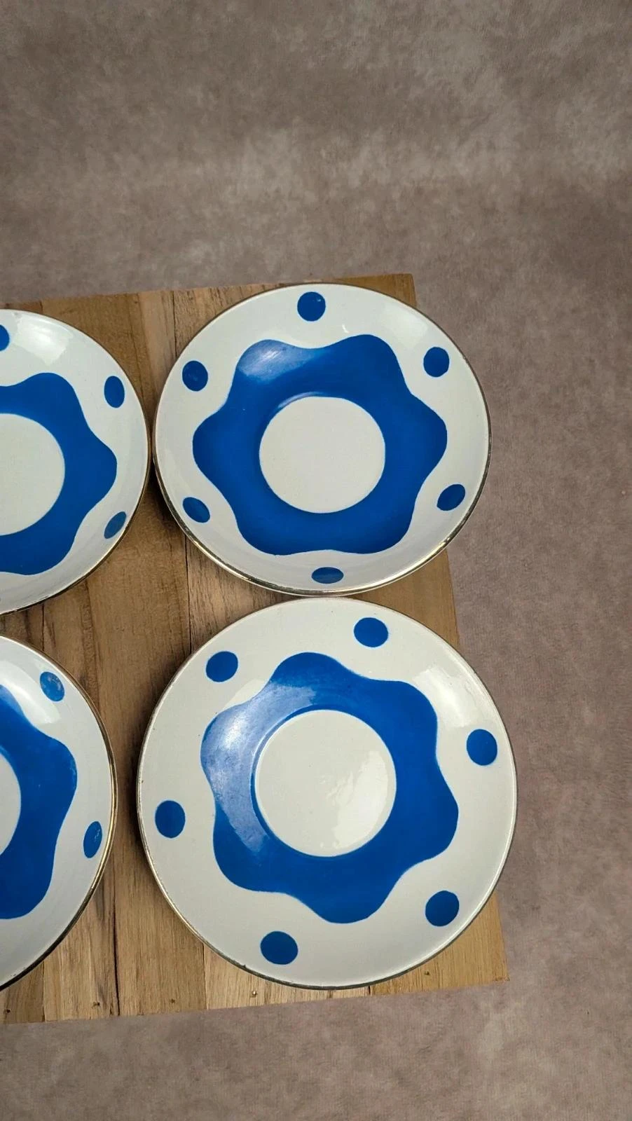 Lot de 6 tasses & soucoupes Sarreguemines – Art déco bleu – photo 5